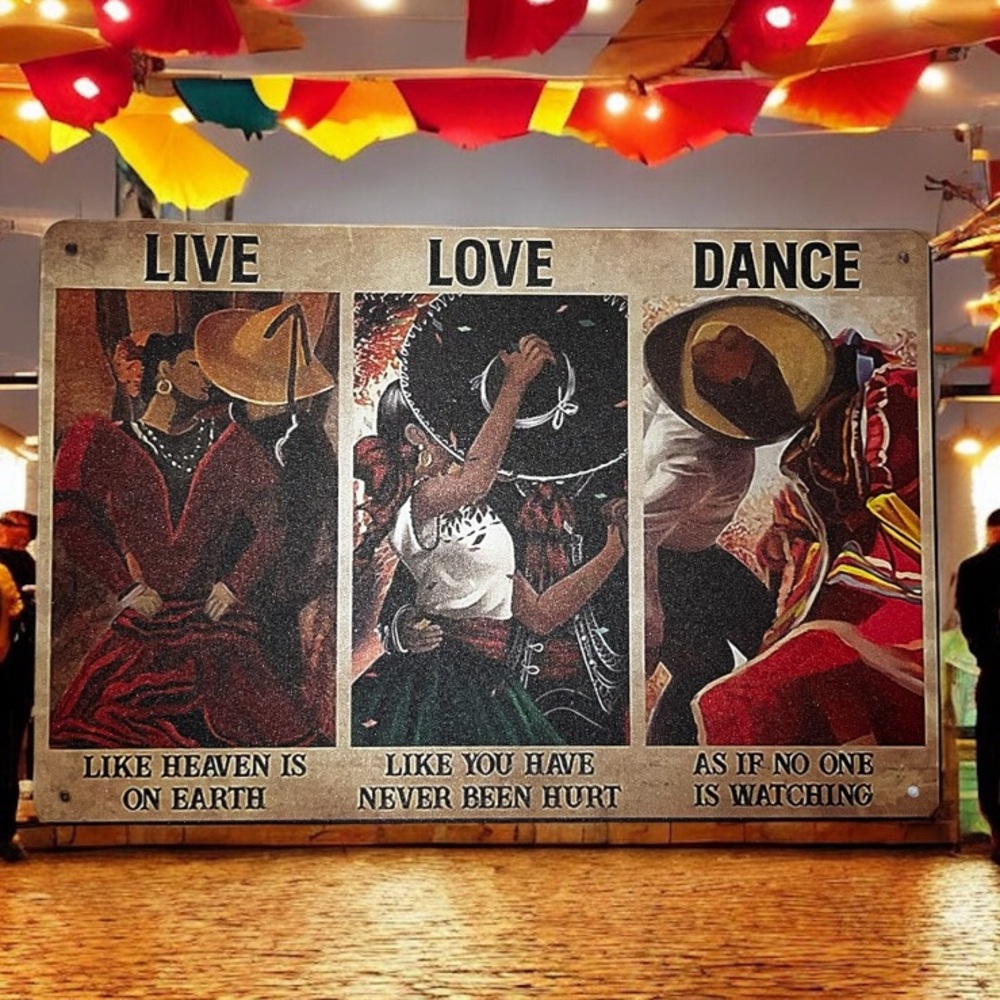 Live Love Dance Wall Art Decor Medal Sign